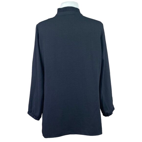 Halogen Black Long Sleeve Blouse Size Medium - Picture 2 of 6